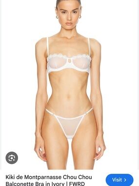 Kiki de Montparnasse Chou Chou Balconette Bra in Ivory